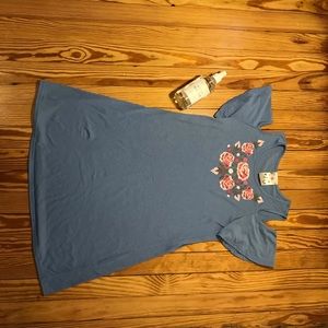 Girls Cold Shoulder Blue Midi-Dress